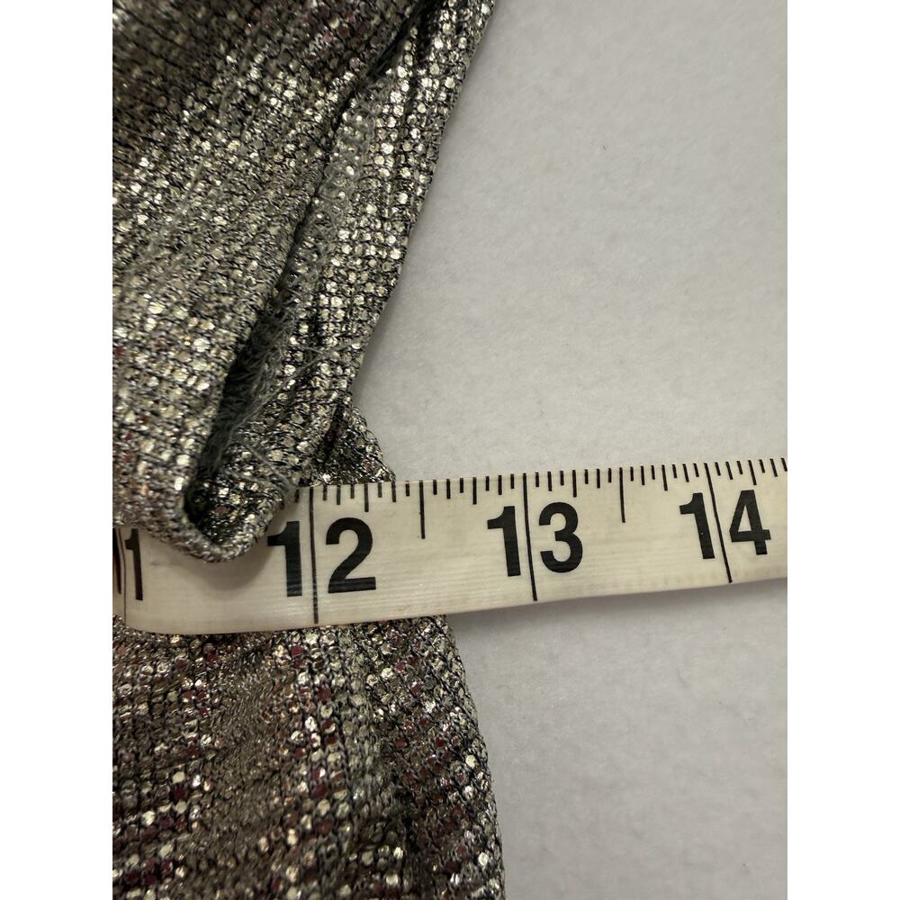 GB Girls, Silver Metallic Jumpsuit Size Small Wide Leg Party Sparkle - Picture 6 of 7